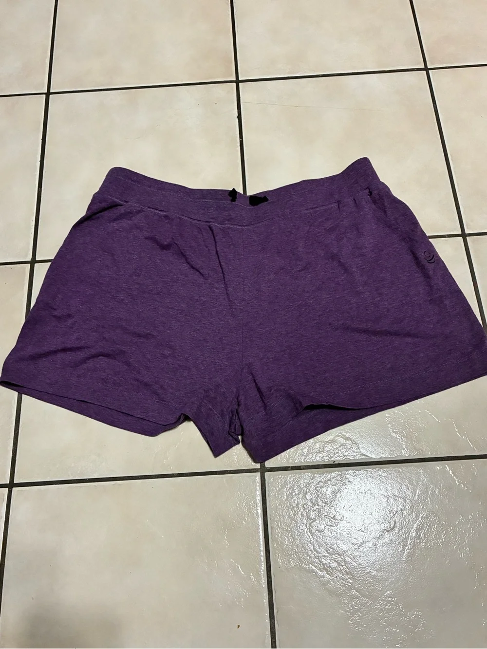 Cuddl Duds Heathered Purple Athletic Lounge Shorts
